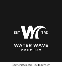 w letter water initial design template illustration