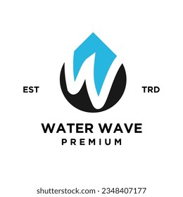 w letter water initial design template illustration