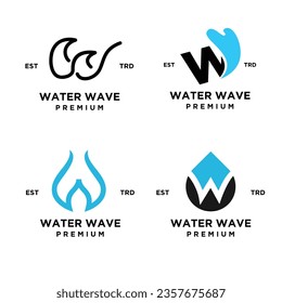 w letter water initial design template illustration