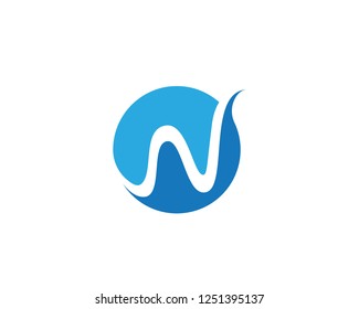 W Letter Water wave Logo Template vector illustration design
