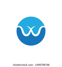 W Letter Water wave Logo Template vector Illustration Icon