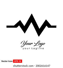 W Letter Water wave Logo Template vector illustration design