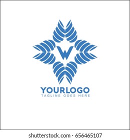 W Letter Water Wave symbol and icon Logo Template vector