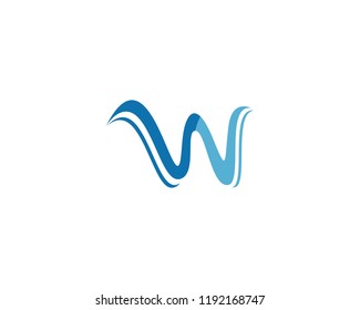 W letter wave Logo Template vector illustration