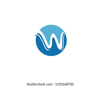 W letter wave Logo Template vector illustration