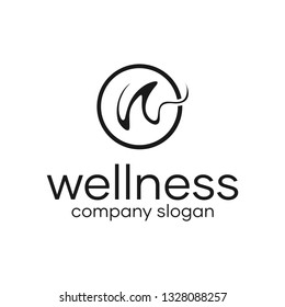 W Letter Wellness Company Logo Design Idea