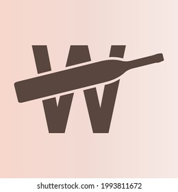 W letter wine logo for your company