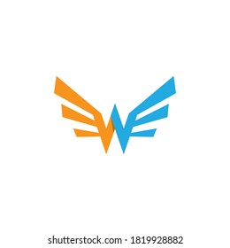 W Letter Wing Logo Vorlage Vektorsymbol Design