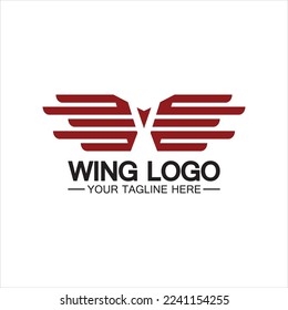 W letter for wings logo design, combination w letter and wings