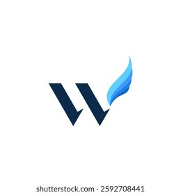 W letter for wings logo design, combination w letter and wings