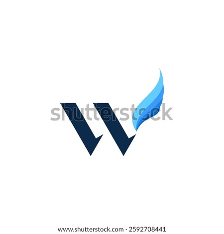 W letter for wings logo design, combination w letter and wings