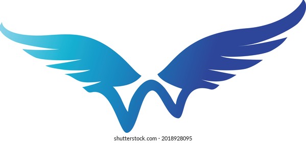 Plantilla de logotipo de W Letter Wings