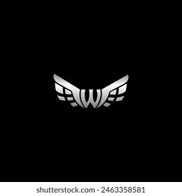 W letter wings Logo Template design vector