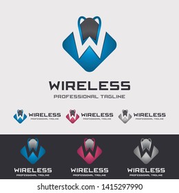 W Letter Wireless Logo Design - Vector File