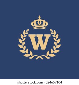 W letter wreath logo