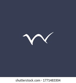 W letter writing logo vector