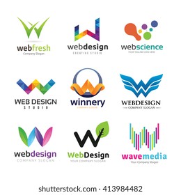 W Letterforms logo design collection, Web design, Media,Creative brand identity.