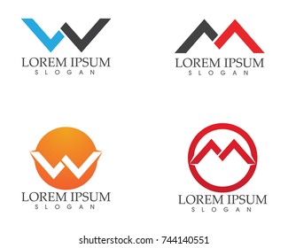 W letters business logo and symbols template
