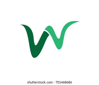 Logo y símbolos de letras W