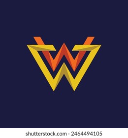 w logo abstract symbol vector