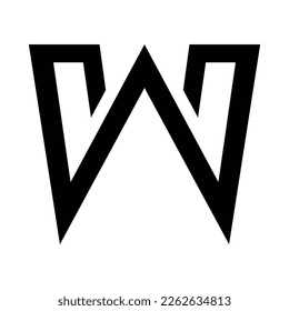 W logo black icon template