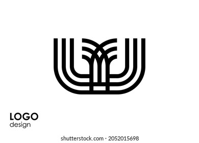 W-Logo auf Schwarz-Weiß