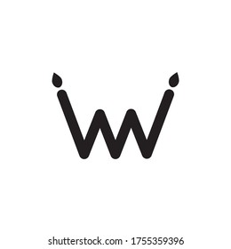 Concepto de diseño de velas con logotipo W