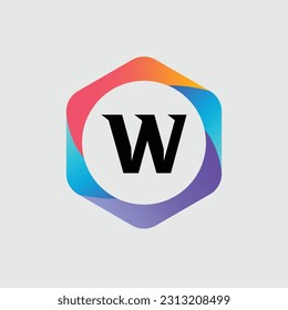 W logo Colorful Vector Design. Icon Concept. Abstract modern
