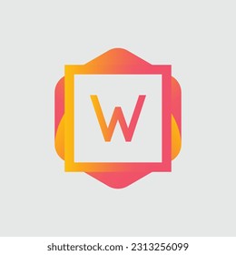 W logo Colorful Vector Design. Icon Concept. Abstract modern