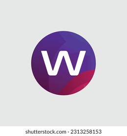 W logo Colorful Vector Design. Icon Concept. Abstract modern