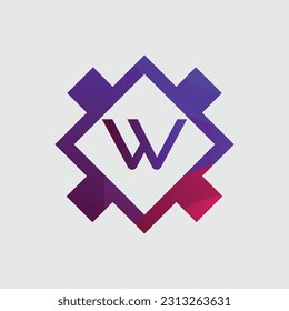 W logo Colorful Vector Design. Icon Concept. Abstract modern