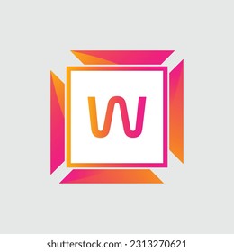 W logo Colorful Vector Design. Icon Concept. Abstract modern