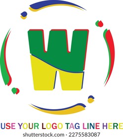 W Logo Colorfull Vector template