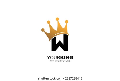 W logo crown for construction company. letter template vector illustration for your brand.