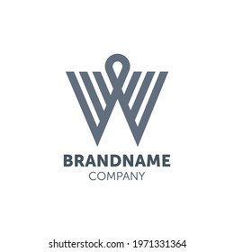 W logo design with geometry