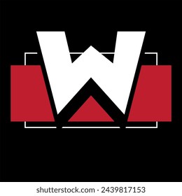 W logo design graphic print , Abstract fashion drawing and creative design for t-shirts, mugs, graphic tee, sweatshirt, cases, etc. Illustration in modern style for clothes or logo.