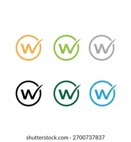 Vector de tecnología de ilusión de diseño de logotipo W