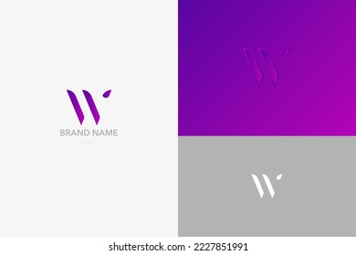 Diseño del logotipo W con un diseño moderno.