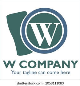W logo design on Bar and Nightclub theme