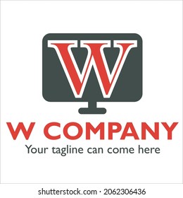 Diseño del logotipo W sobre el tema de las comunicaciones
