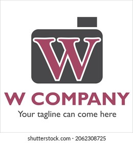 W logo design on Computer theme