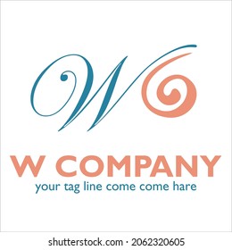 W logo design on Floral theme