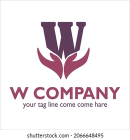 W logo design on Religious theme
