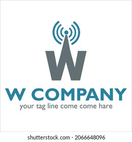 Diseño del logotipo W sobre el tema Seguridad