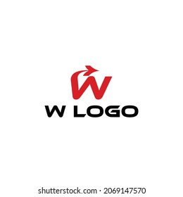 W logo design and template.