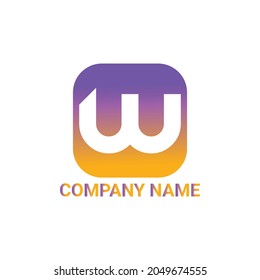 W logo design template ,Initials logo,minimalist logo,flat logo design