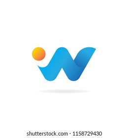 W logo design template vector