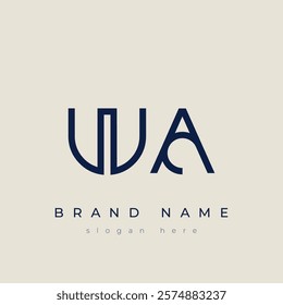 W and A logo design. WA abstract Letters Logo Monogram. This logo design is the process of creating a visual symbol that represents a brand, company, or individual.