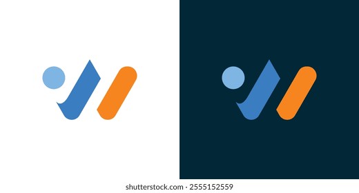 W logo and dot on the left, simple W logo, abstract W logo