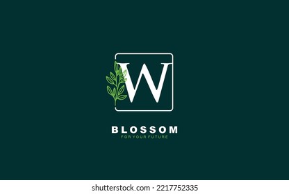 W Logo Blumenvektor für Identitätsfirma. Initialbuchstaben Naturvorlage Vektorgrafik für Ihre Marke.